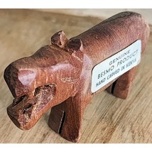 Vintage Hippo Hand Carved in Kenya 1 1/2&quot; x 2&quot; Small Souvenir Hippopotamus - $134.47 MXN