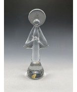 Handmade Clear Crystal Angel Figurine Paperweight Taiwan 8.5&quot; Bubbles - $34.26 CAD