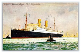 Ms Gripsholm Spedizione Svedese America Linea 1927 DB Cartolina W7 - £3.03 GBP