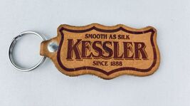 Vintage Kessler Whiskey "Smooth As Silk" Alcohol Keyring Keychain Leather - $8.00