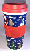 14oz Christmas Holiday Santa Snowman Mug Cup Travel Coffee Hot Cocoa Tea Tumbler - £9.40 GBP