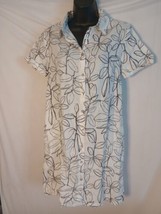 Cynthia Rowley 100% Linen White Dress With Black Embrodery - £14.70 GBP