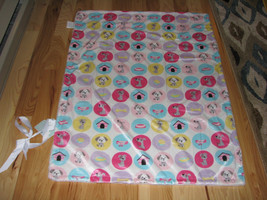 Rn # 119741 Baby Girl Polka Dot Spot Circle Dog Blanket Plush Sherpa Ball Collar - £31.64 GBP