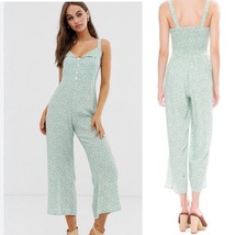 FAITHFULL THE BRAND Kaia Faithfull River jumpsuit green/white floral size 4 - £53.06 GBP