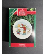 1991 Hallmark Let It Snow Porcelain Plate Christmas Ornament Collector&#39;s... - £12.10 GBP