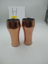 Hammered Copper Double Wall Stainless Steel Interior 16 oz Pilsner Beer Tumblers - £9.38 GBP