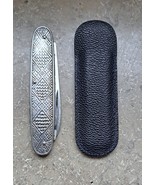 Antique Engraved Pocket Knife, 2 Blades, STAINLESS, Includes Leather She... - $38.51 CAD