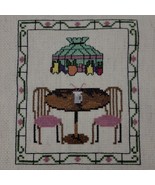 Tiffany Lamp Embroidery Finished Cafe Chair Table Sunroom Cottage Countr... - £11.76 GBP