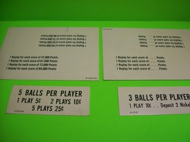 Sea Ray Pinball Machine Price and Replay Score Cards Original 1970 Coin-Op - £16.71 GBP