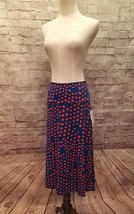 NEW Lularoe AZURE XL Skirt A- Line Blue Orange Red Flowy Comfy Casual  - $17.92