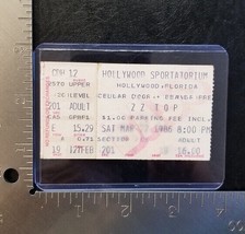 Zz Top - Vintage March 22, 1986 Hollywood, Florida Concert Tour Ticket Stub - £9.59 GBP
