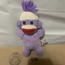 Schylling Sock Monkey Purple 8&quot; tall Plush - £2.82 GBP