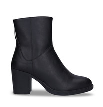 Botas de tacón mujer al tobillo en cuero vegano negro con cremallera aju... - £111.90 GBP