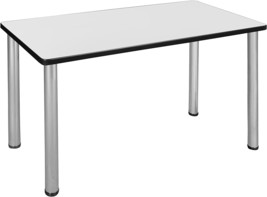 Regency Kee Training Dining Tables, 48&quot; X 24&quot;, White/Chrome - £183.30 GBP