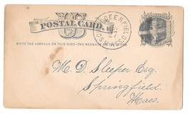 1878 South Deerfield Mass Fancy Cork Cancel on Scott UX5 Postal Card - $6.99