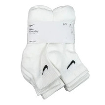 Nike Everyday Ankle Socks White (6 Pack) Women&#39;s 6-10 / Youth 5Y-7Y NEW - $26.99