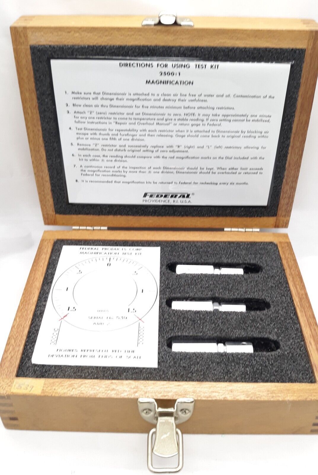 Mahr Federal AMR-2 Magnification Test Kit For Dimensionair - $499.99