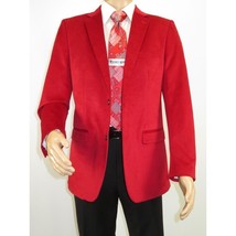 Men's Velvet Sports Coat Grammy Amy Award BASSIRI , LEONARDI J1042 Christmas Red image 12
