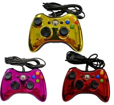 Wired Chrome  Controller USB For PC Compatible With Xbox 360 / Windows 7 8 10 11 - £18.72 GBP