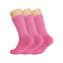 AWS/American Made Pink Athletic Crew Socks for Women 3 Pairs (Shoe Size ... - £8.34 GBP