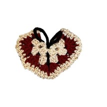 Handmade Knitted Butterfly 3-D Decoration Crochet Small pot holder Cotta... - £7.58 GBP