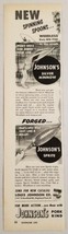 1954 Print Ad Johnson&#39;s Fishing Lure Silver Minnow Sprite Spoons Highlan... - $8.98