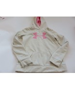Under armour Girls Hoodie Youth Medium Beige Pink EUC - $19.25 CAD
