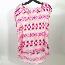 Stylus Boho Print Hi-Low Multi-Color Blouse Wms Size Small - $16.82