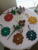 Handcrafted Macrame | Christmas Ornaments | Snowflakes | Holiday Ornaments - £7.15 GBP