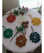 Handcrafted Macrame | Christmas Ornaments | Snowflakes | Holiday Ornaments - £7.14 GBP