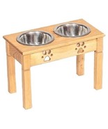 15&quot; TALL TABLE TOP DOG FEEDER Handmade Elevated Stand w/ 2QT Bowls Unfin... - $1,411.52 MXN