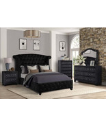 King 5-Pc Upholstered Bedroom Set - Black - $3,833.16 CAD