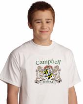 Campbell Irish Coat of arms tee Shirt in White - $15.63+