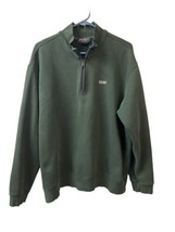 Eddie Bauer Outdoors Mens XL Green Quarter Zip Fleece Pullover Mock Neck - £11.42 GBP