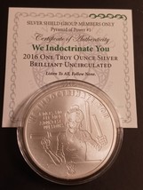 2016 Silver Shield We Indoctrinate You 1 Troy oz .999 Fine Silver Bullio... - $76.50