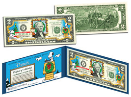 Usa $2 Dollar Bill P EAN Uts Charlie Brown & Snoopy Christmas Certificated Mint - $18.50