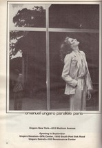 1978 Emanuel Ungaro Parallele Paris B&amp;W Sexy Vintage Fashion Print Ad 1970s - £5.94 GBP