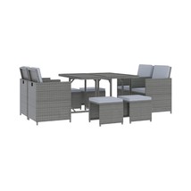 RATTAN PATIO DINNER SET - Light Grey - $26,606.51 MXN