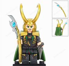 New Loki with Scepter - Avengers (2012) Marvel Minifigures Block Toys Gift Chris - £10.81 GBP