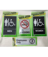 Men Women Bathroom Braile - No Smoking - Employees Only Sign 4 Signs Total - $23.61 CAD