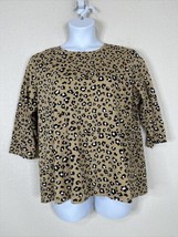 Kim Rogers Womens Plus Size 1X Animal Print Perfectly Soft T-shirt 3/4 Sleeve - £14.36 GBP