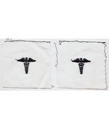 US United States Army Dress White Medical Corps Embroidered Insignia Pair - $4.00