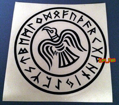 Viking Raven Rune Vinyl Decal Sticker Asatru Thor Tyr Viking Odin Norse Runes - £5.58 GBP+