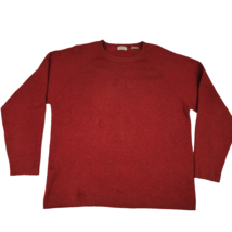 St John Bay Sweater Mens Large Red Lambs Wool Crew Neck Long Sleeve Vintage - £19.70 GBP