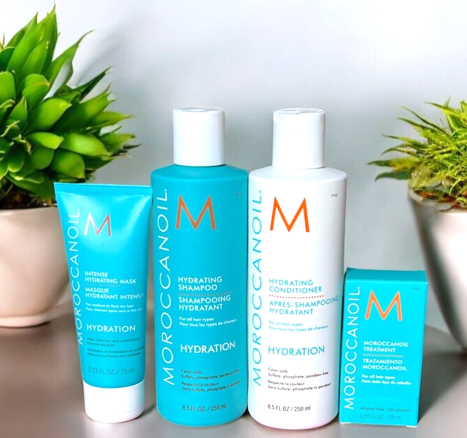 Moroccanoil Hydrating Shampoo, Conditioner, Intense Hydrating Mask,Treatment Oil