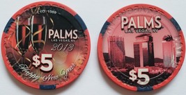 $5 Palms Happy New Year 2013 Ltd Edtn 1000 Las Vegas Casino Chip vintage - £8.75 GBP
