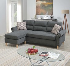 Slate Sectional Sofa with Chaise | Reversible &amp; Plush - $1,160.99