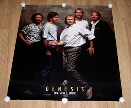 Genesis Concert Poster Invisible Tour Vintage 1986 Brockum Phil Collins - $49.99