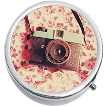 Camera Flowers Medicine Vitamin Compact Pill Box - $9.78