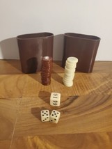 Vintage Backgammon Travel Replacement Parts Lot Cup Magnetic Cardinal  - £12.20 GBP